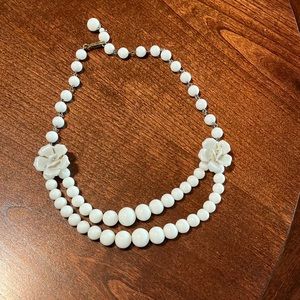 Vintage WWII white beaded necklace marked JAPAN